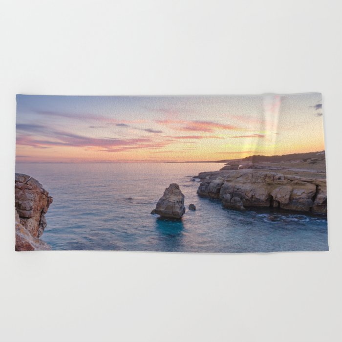 Spain Photography - Sunset Over Atalis Beach Beach Towel