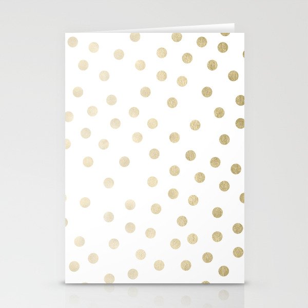 Stylish Gold Polka Dots Stationery Cards