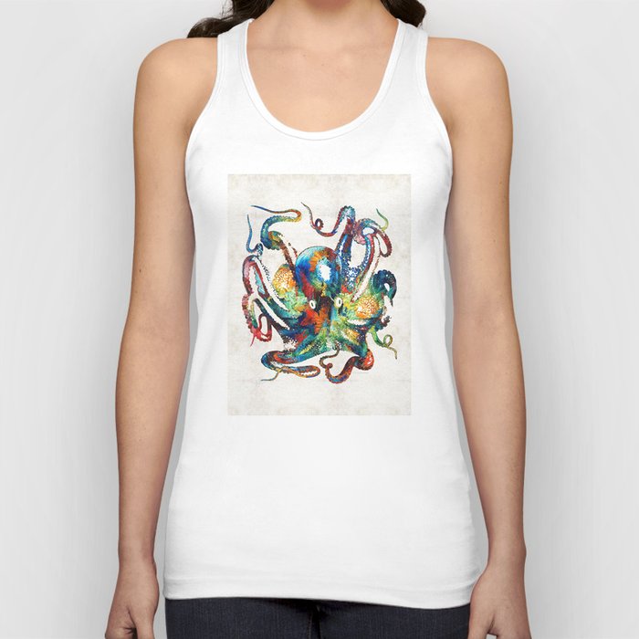 Colorful Octopus Art by Sharon Cummings Tank Top