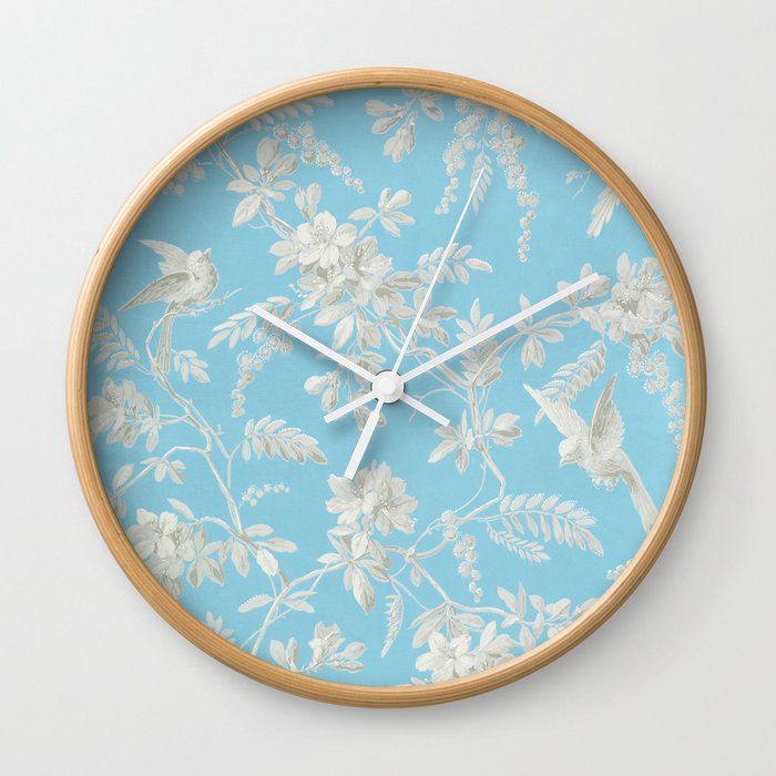 Bird and Flower Pattern Wall Clock