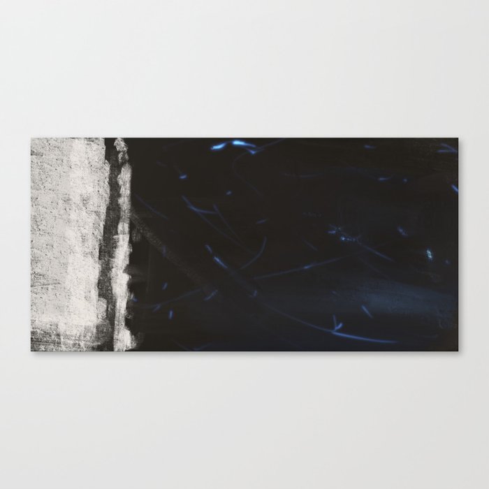 Niamh - Minimal, Modern - Abstract Painting  - Off white, Black  Canvas Print
