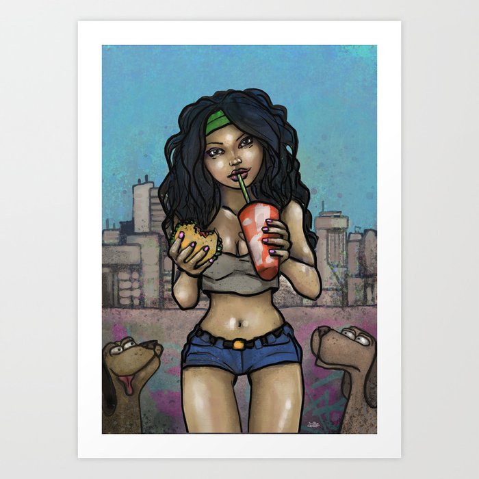 Fast Food Girl 01 Art Print