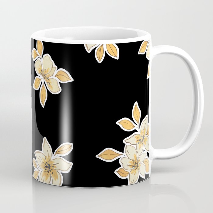 Flower in Black Coffee Mug