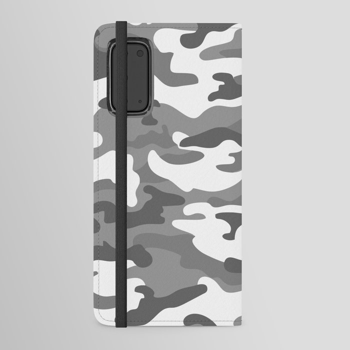 Camouflage Pattern Grey Android Wallet Case