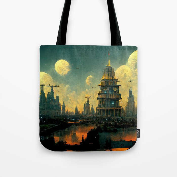 Barlishmire Observatory - City Painting Tote Bag
