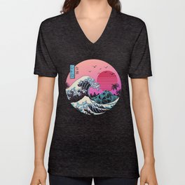 The Great Retro Wave V Neck T Shirt