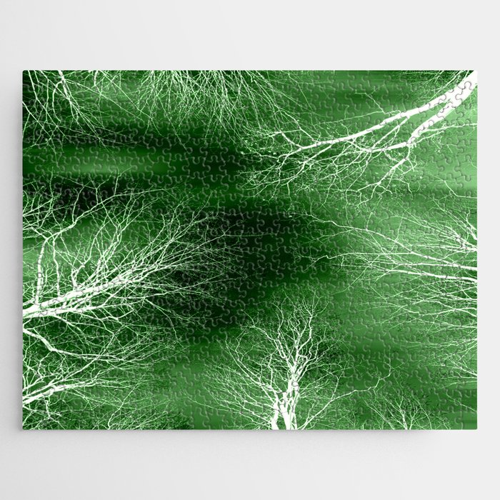 Green Midnight Trees Jigsaw Puzzle