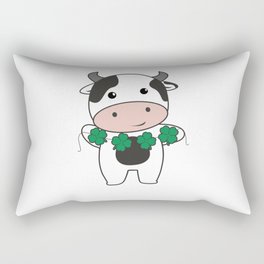 Cow With Shamrocks Cute Animals For Luck Rectangular Pillow