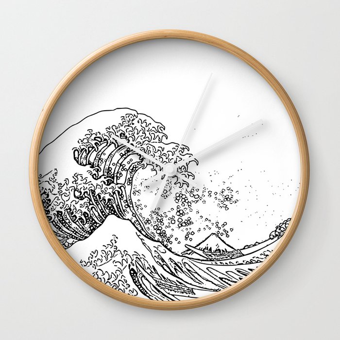 big wave japanese art style Wall Clock