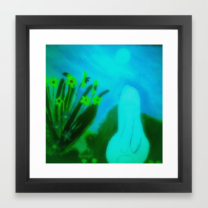 Moon Gazing Hare Framed Art Print By Zippy007 Society6