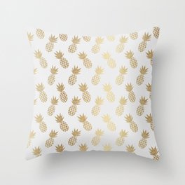 Gold Pineapple Pattern Throw Pillow