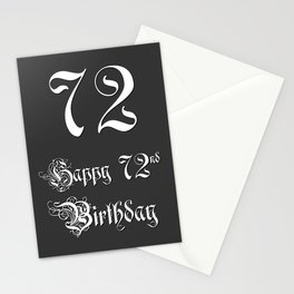 [ Thumbnail: Happy 72nd Birthday - Fancy, Ornate, Intricate Look Stationery Cards ]