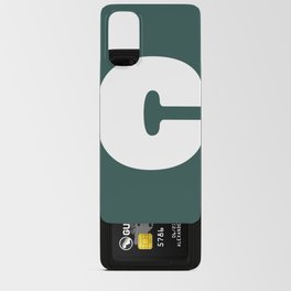 c (White & Dark Green Letter) Android Card Case