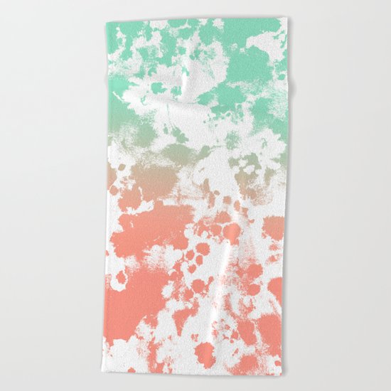 Abstract minimal ombre fade painted trendy modern color palette Beach Towel