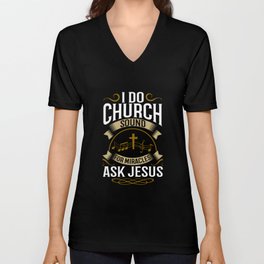 Church Sound Engineer Audio System Music Christian V Neck T Shirt
