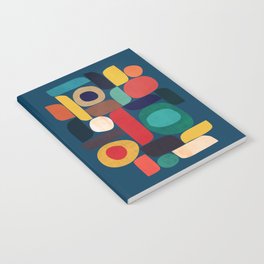 Miles and miles Notebook | Colorful, Organic, Painting, Geometric, Curated, Bauhaus, Mid Century, Vintage, Retro, Shapes 
