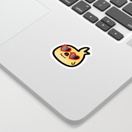 Chicken with heart-shaped sunglasses Sticker