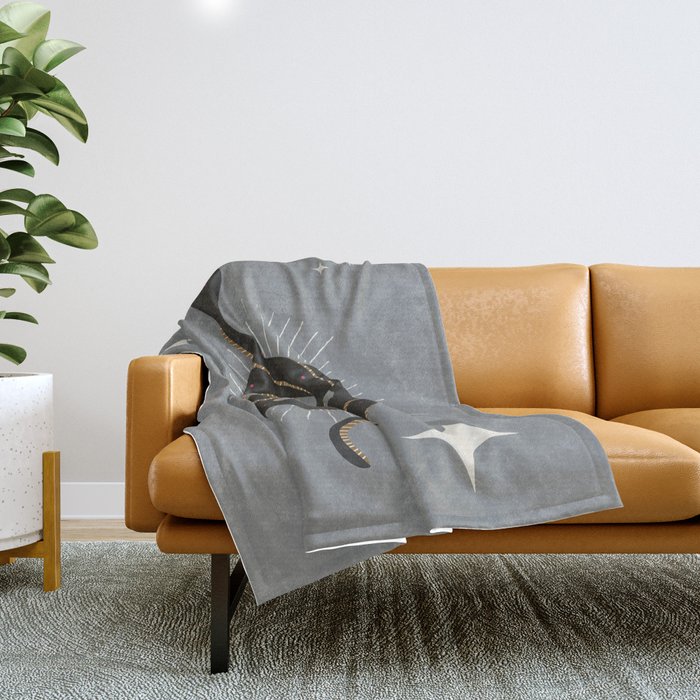 Slither - Gray Throw Blanket