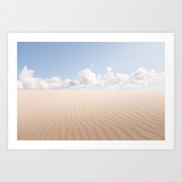 Desert Landcape With Blue Sky Photo | Nature Photography | Sand Waves In Desert Art Print | Tropical, Dreamy, Naturelovers, Desertlovers, Clouds, Hot, Desert, Deserted, Desertwaves, Restful 