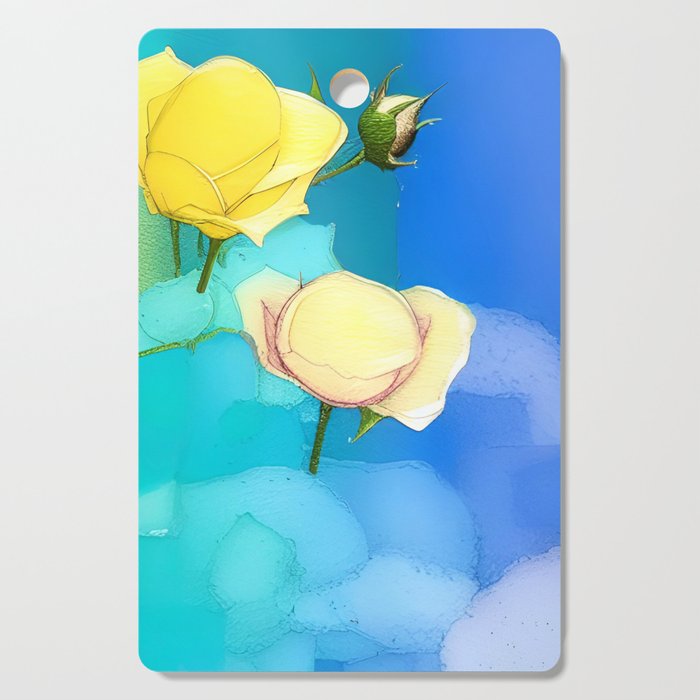Lemon Yellow Roses Cutting Board