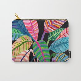 Good Karma Carry-All Pouch | Triangles, Rainbowcolors, Pattern, Plantlife, Botanical, Mishablaise, Painting, Garden, Naturelover, Statementpiece 
