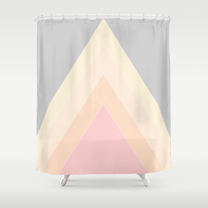 Izza - Bright Geometric Triangle Minimalistic Art Design Shower Curtain