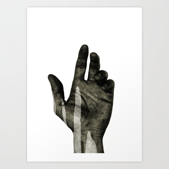 hand black Art Print