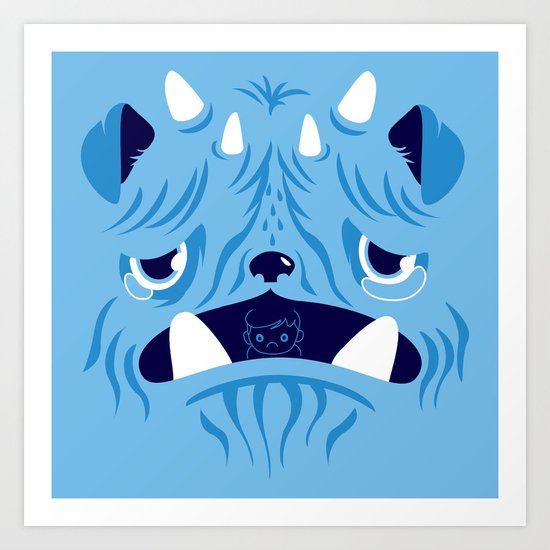 The Bluest Monster Ever :(( Art Print