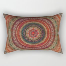 Earth Tone Colored Mandala Rectangular Pillow