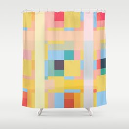 Unktehila - Abstract Colorful Pixel Pattern Shower Curtain