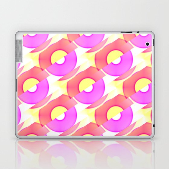Abstract Yellow and Pink Circle Laptop & iPad Skin