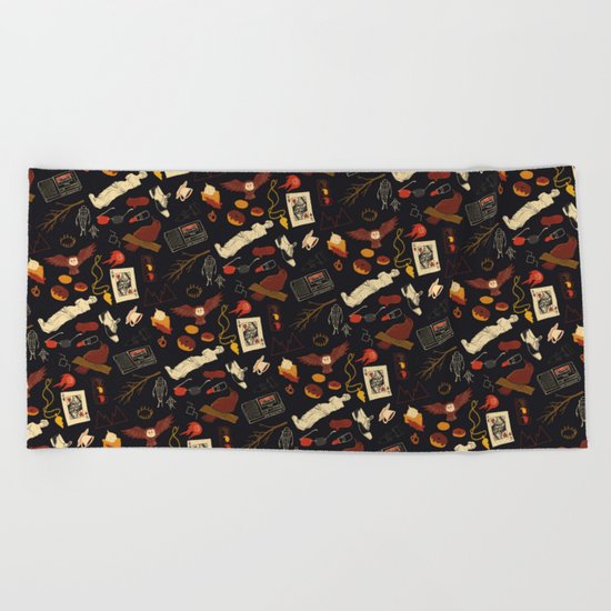 "Twin Peaks" Pattern Design Beach Towel