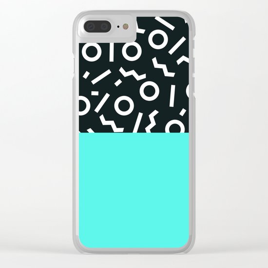 Memphis pattern 48 Clear iPhone Case