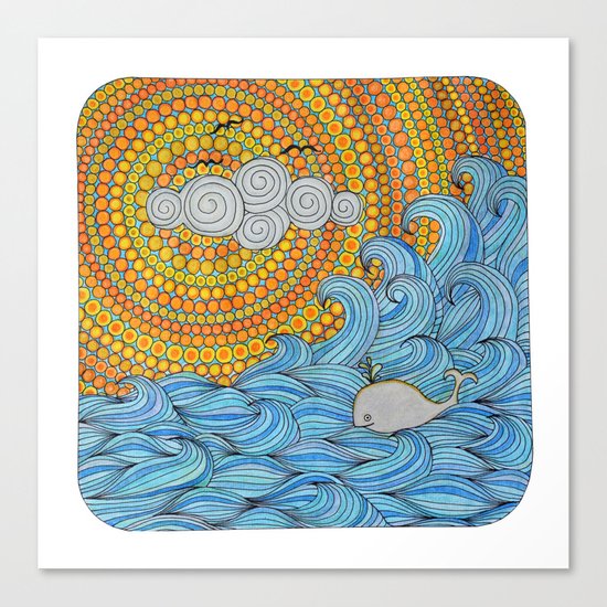 Happy whale Canvas Print