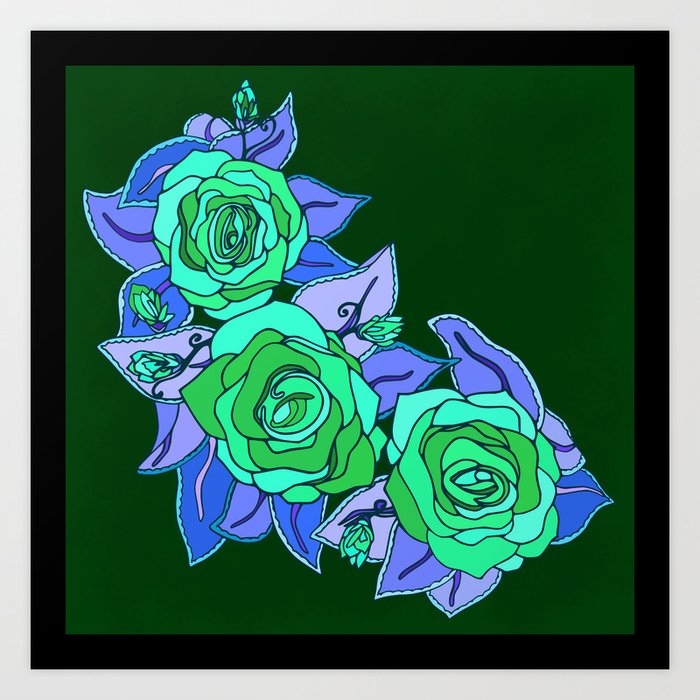 With The Roses Art Print