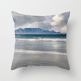 Landscape of Table Mountain in Cape Town Throw Pillow