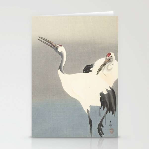 Two Cranes by Ohara Koson Stationery Cards