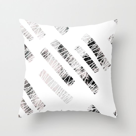 more stripes / black Throw Pillow