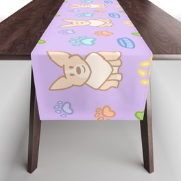 Cute Corgi Pattern (Lavender Background) Table Runner