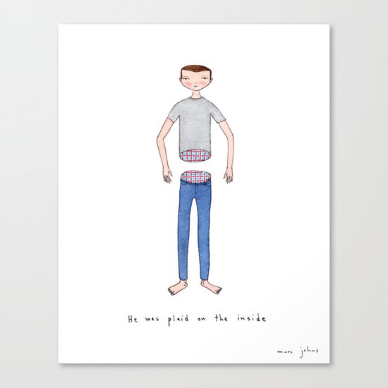 He was plaid on the inside Canvas Print
