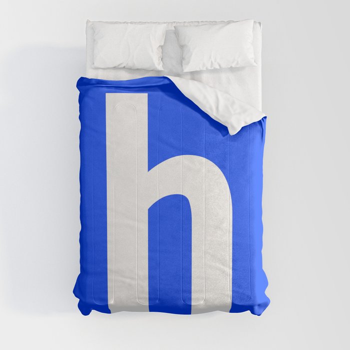 letter H (White & Blue) Comforter