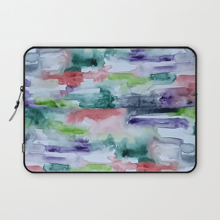 Abstract Green and Purple Wash Laptop Sleeve