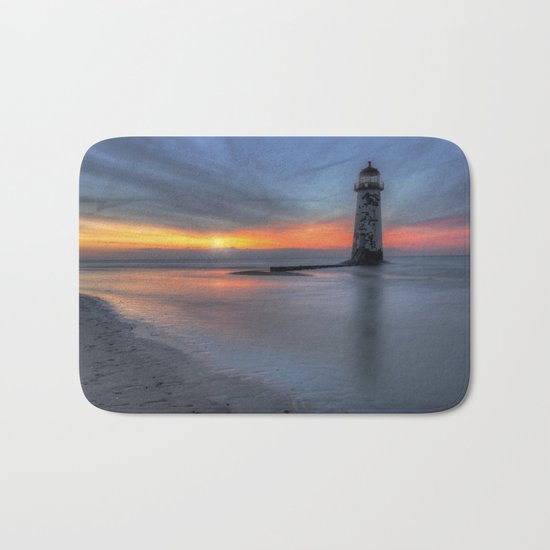 Sunset at the Lighthouse v3 Bath Mat