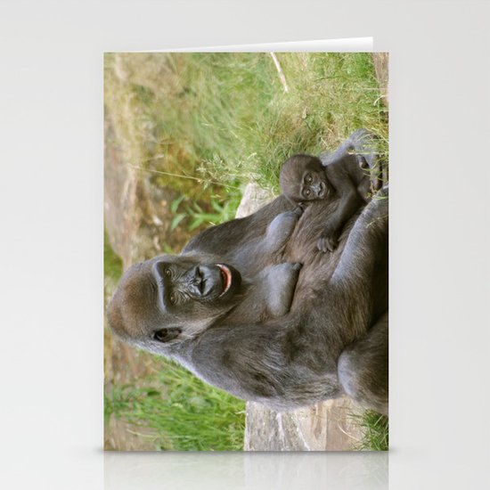 Gorilla Mother and Baby Stationery Cards