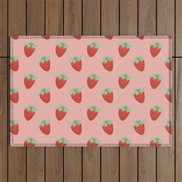Strawberries Pattern (peaches) Outdoor Rug