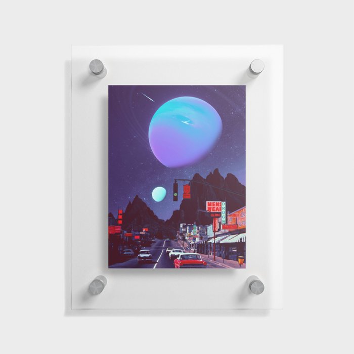 Night Out - Space Collage, Retro Futurism, Sci-Fi Floating Acrylic Print