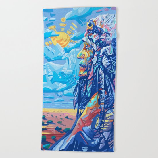 native american portrait 3 Beach Towel