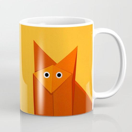 Geometric Cute Origami Fox Portrait Mug