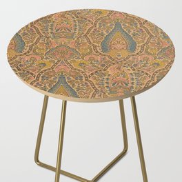 Gold, Teal & Coral Paisley Side Table