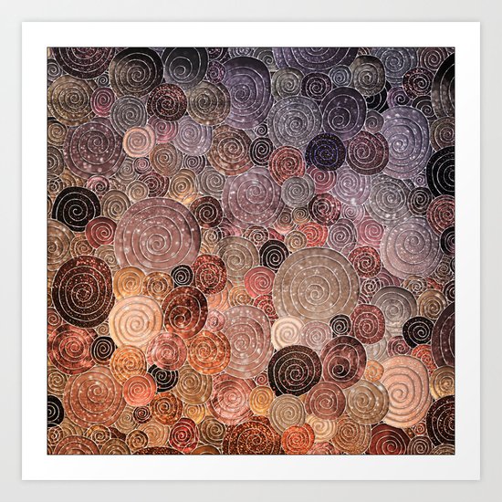 Abstract brown glamour glitter circles and dots for Girls and ladies Art Print